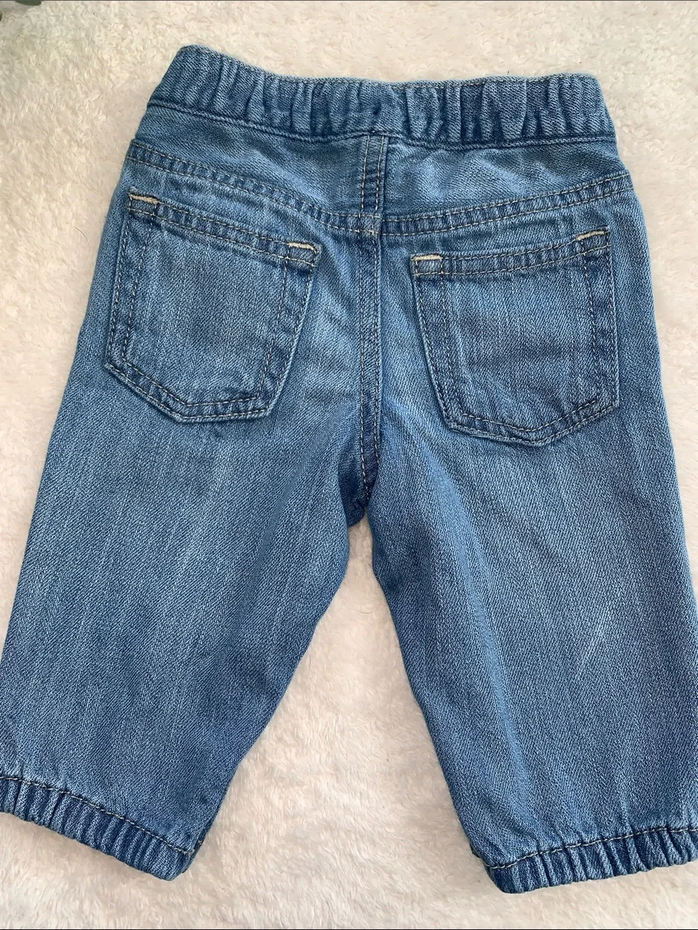 GAP Baby Denim Pull- On Jeans with Snaps 3-6M EUC